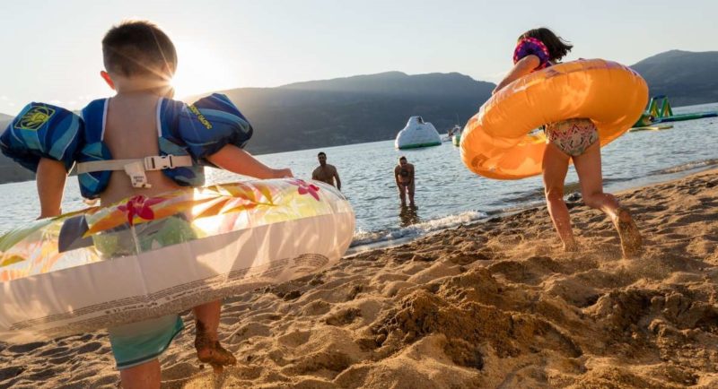 Okanagan Lake kids playing